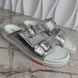 LV Trainer Line Sandals Silver Leather