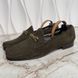 York Chain Penny Loafers Green Khaki Suede