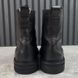 Combat Boots LV Medallion Wingtip Perforated Black Leather