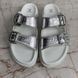 LV Trainer Line Sandals Silver Leather
