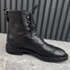 Combat Boots LV Medallion Wingtip Perforated Black Leather