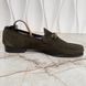 York Chain Penny Loafers Green Khaki Suede