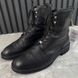 Combat Boots LV Medallion Wingtip Perforated Black Leather