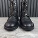 Combat Boots LV Medallion Wingtip Perforated Black Leather