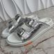 LV Trainer Line Sandals Silver Leather