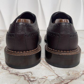 Brogue Dress Shoes Wingtip Bordeaux Taiga Leather