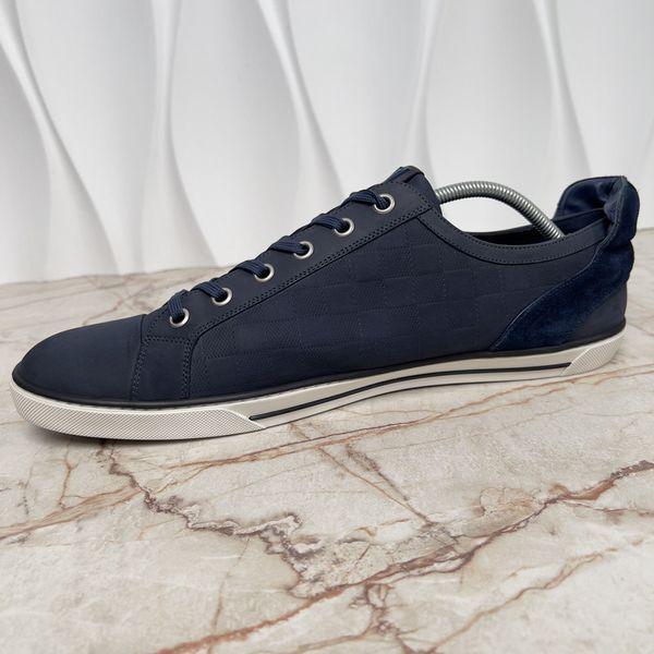 Challenge Zip Up Sneakers Damier Infini Blue Nubuck