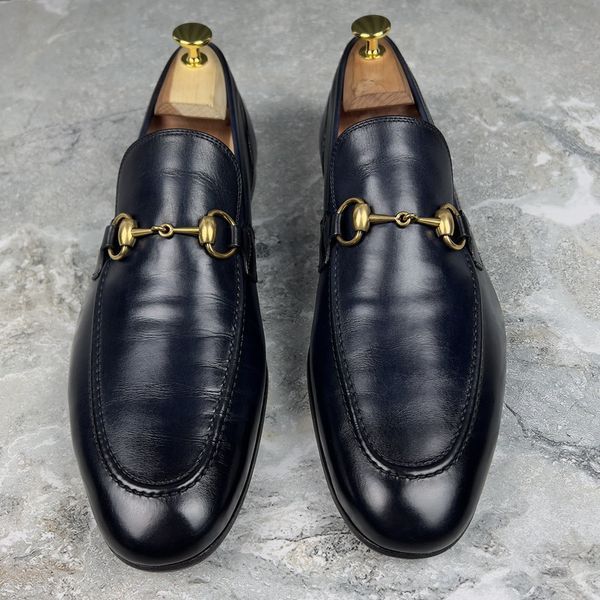Horsebit Jordaan Loafers Patina Blue Leather