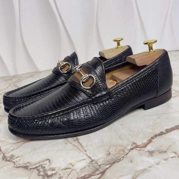 Vintage 1953 Style Web Loafer Dark Brown Lizard Skin