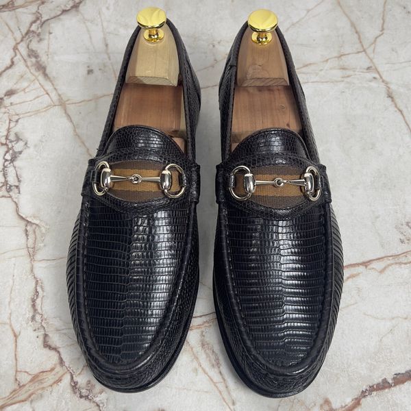 Vintage 1953 Style Web Loafer Dark Brown Lizard Skin