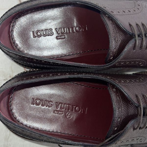 Brogue Dress Shoes Wingtip Bordeaux Taiga Leather