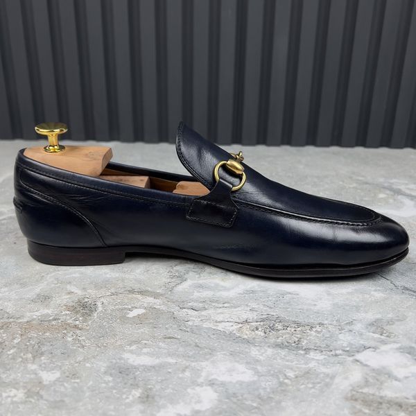 Horsebit Jordaan Loafers Patina Blue Leather