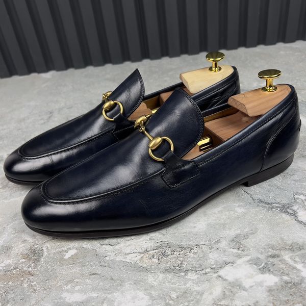 Horsebit Jordaan Loafers Patina Blue Leather