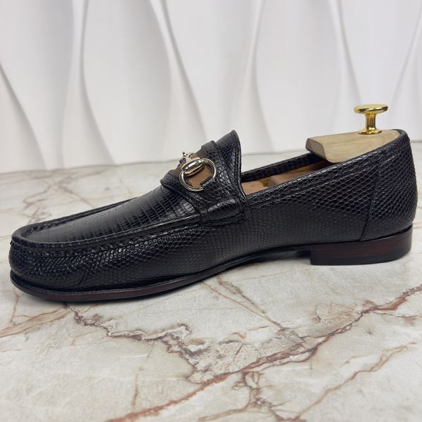 Vintage 1953 Style Web Loafer Dark Brown Lizard Skin