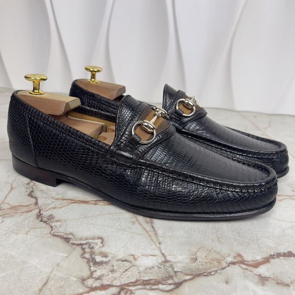 Vintage 1953 Style Web Loafer Dark Brown Lizard Skin