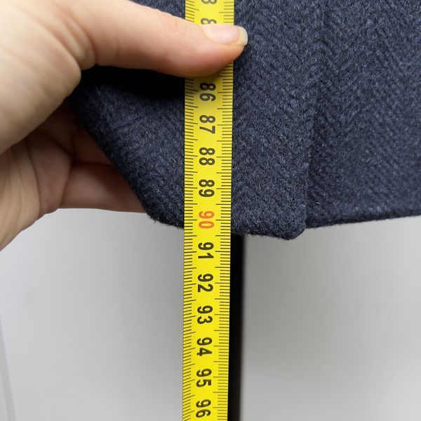 Coat Herringbone Blue Wool Cashmere Blend