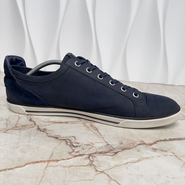 Challenge Zip Up Sneakers Damier Infini Blue Nubuck