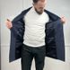 Coat Herringbone Blue Wool Cashmere Blend