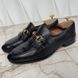 Horsebit Collapsible Fringe Loafers Black Leather