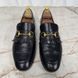 Horsebit Collapsible Fringe Loafers Black Leather