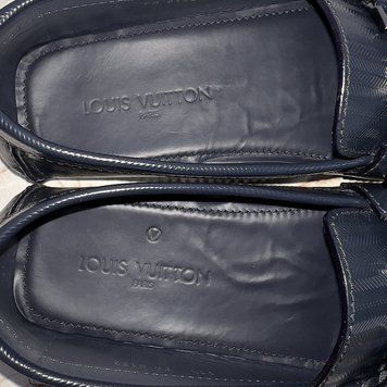 Monte Carlo Moccasins Herringbone Blue Glazed Leather