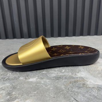 Sunbath Mules LV Monogram Gold