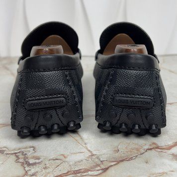 Hockenheim Damier Driving Moccasins Gray Leather 3393 фото