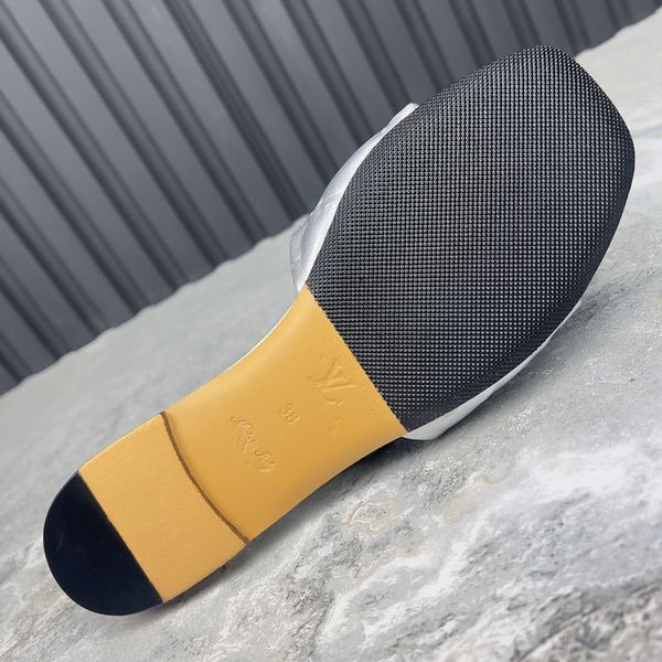 Revival Monogram Sandal Flat Silver Leather