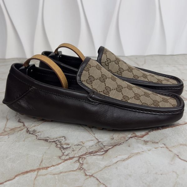 GG vintage moccasins canvas brown leather