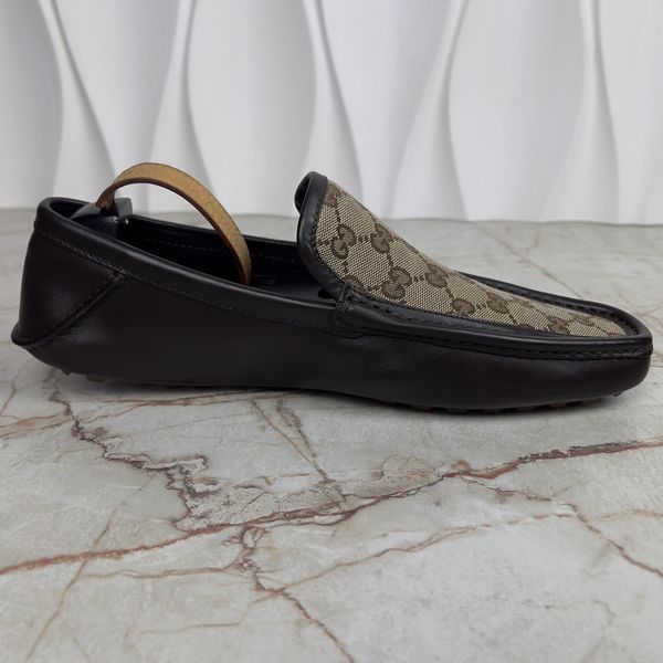 GG vintage moccasins canvas brown leather
