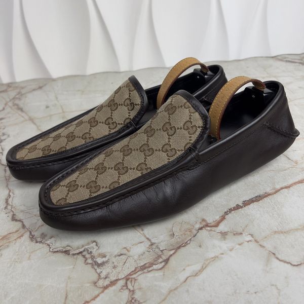 GG vintage moccasins canvas brown leather