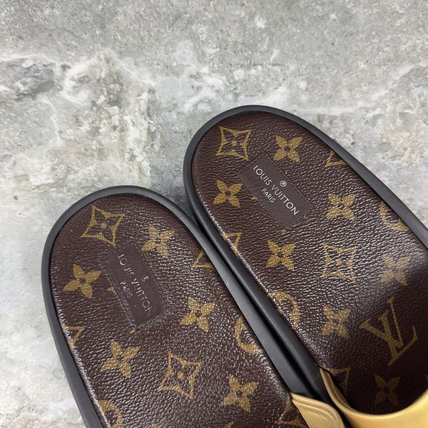 Sunbath Mules LV Monogram Gold