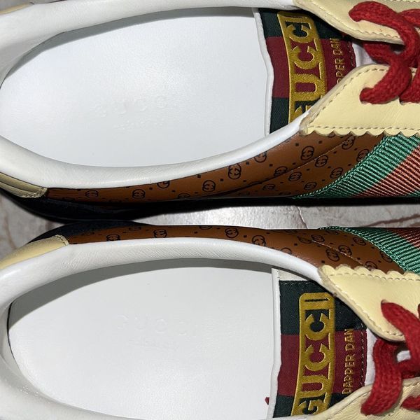 Dapper Dan Web G74 GG Monogram Sneakers Brown Leather