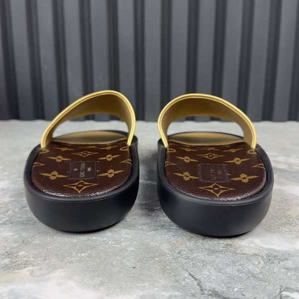 Sunbath Mules LV Monogram Gold