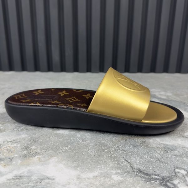 Sunbath Mules LV Monogram Gold