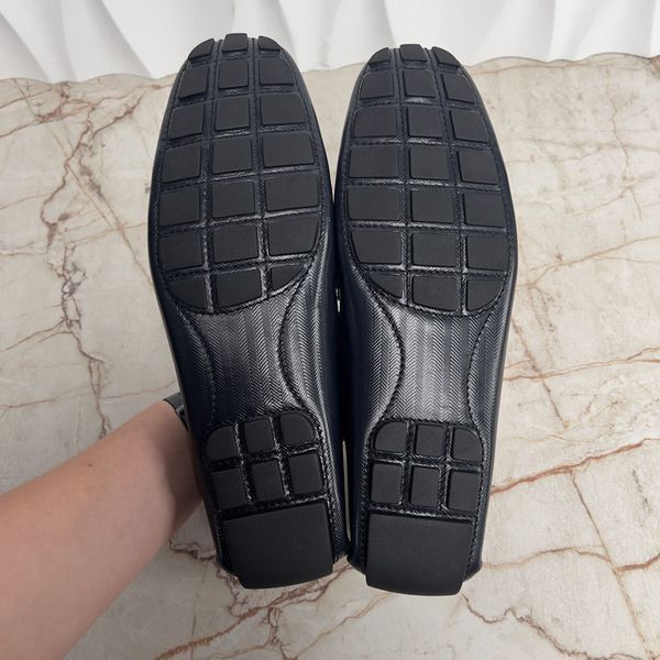 Monte Carlo Moccasins Herringbone Blue Glazed Leather