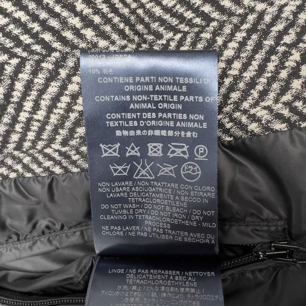 Jacket White Black Herringbone Polar Tech Fabric Goose Down