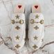 Princetown Horsebit Stars Bee Embroidered Mule White Leather