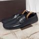 Monte Carlo Moccasins Herringbone Blue Glazed Leather