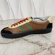 Dapper Dan Web G74 GG Monogram Sneakers Brown Leather