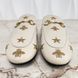 Princetown Horsebit Stars Bee Embroidered Mule White Leather