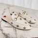 Princetown Horsebit Stars Bee Embroidered Mule White Leather