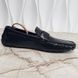 Monte Carlo Moccasins Herringbone Blue Glazed Leather