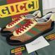 Dapper Dan Web G74 GG Monogram Sneakers Brown Leather