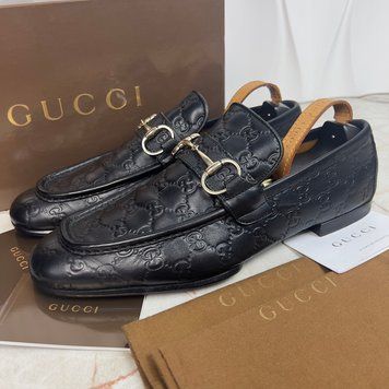 Tom Ford Era Horsebit Loafers GG Guccissima Black Leather