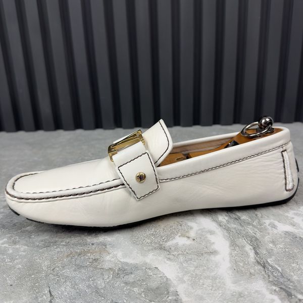 Monte Carlo Moccasins White Leather