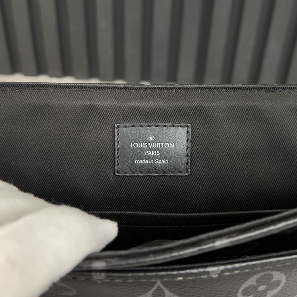 District PM Messenger Crossbody Bag Monogram Eclipse Black Canvas