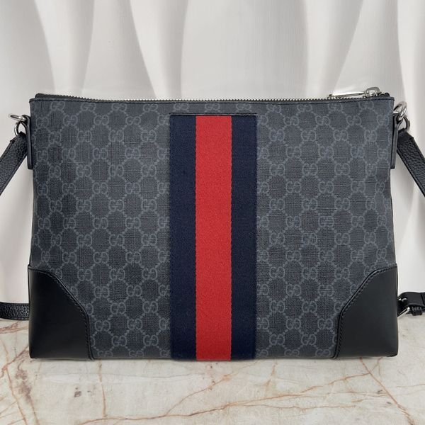 GG Supreme Canvas Messenger Bag Laptop & Lacoste Strap