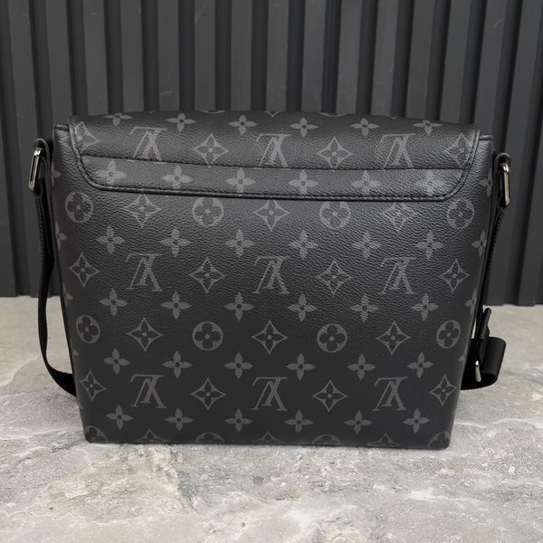 District PM Messenger Crossbody Bag Monogram Eclipse Black Canvas