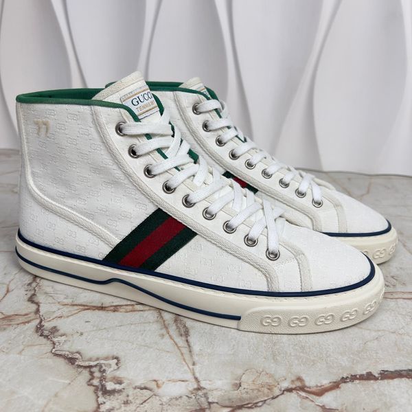 Tennis 1977 Web Monogram Sneakers White Fabric